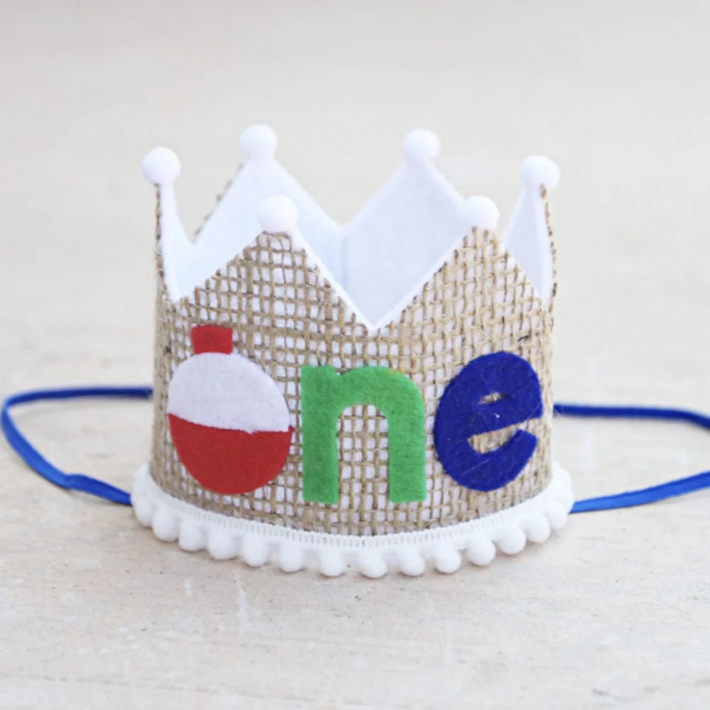 Fish Crown Smash Cake First Birthday Crown Headband Fishing Hat ofishially one